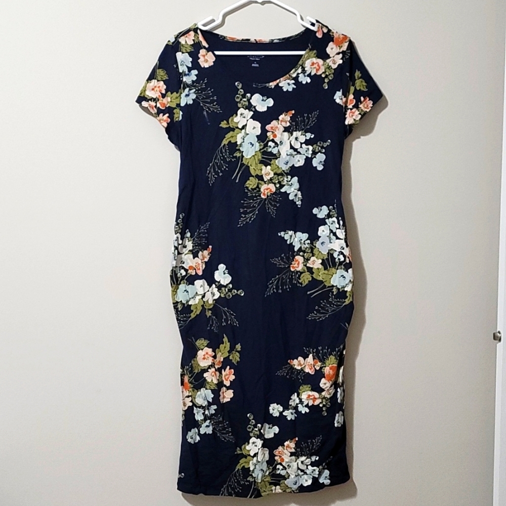 Isabel maternity Dark blue floral print dress XL